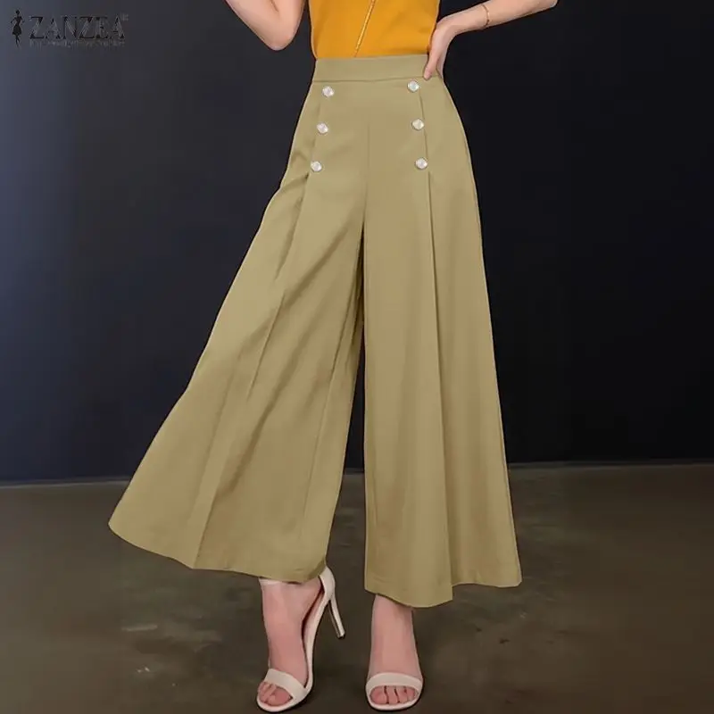 ZANZEA Elegant Women OL Work Wide Leg Trousers Summer High Waist Baggy Pants Solid Loose Pleated Pantalon Palazzo Female Capris
ZANZEA Elegant Women OL Work Wide Leg Trousers Summer High Waist Baggy Pants Solid Loose Pleated Pantalon Palazzo Female Capris