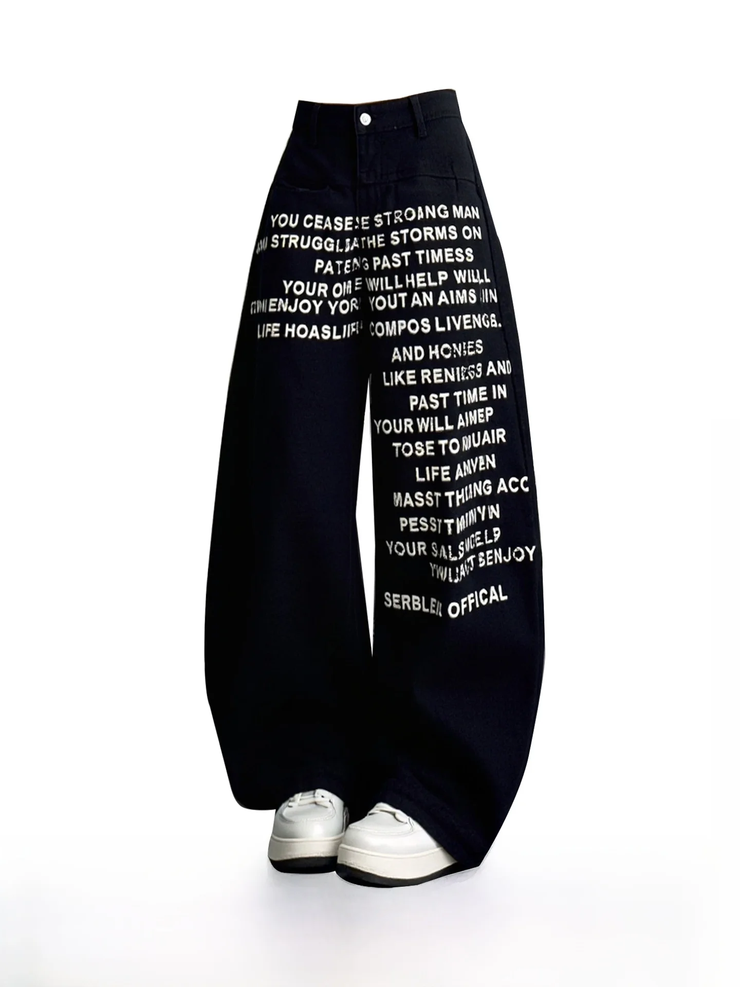 American Design Letter Print Black Jeans Women's Spring New Loose Straight Leg Wide Leg Pants Knife Pants High Waist
American Design Letter Print Black Jeans Women's Spring New Loose Straight Leg Wide Leg Pants Knife Pants High Waist
