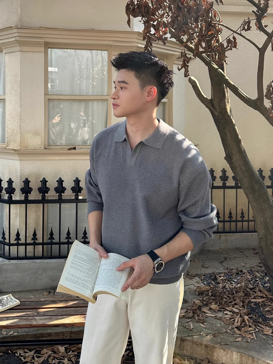 Мужская вязаная рубашка с длинным рукавом, текстурированным воротником, осенне-зимняя, свободного кроя, повседневная, из полиэфирного волокна, с V-образным вырезом
Мужская вязаная рубашка с длинным рукавом, текстурированным воротником, осенне-зимняя, свободного кроя, повседневная, из полиэфирного волокна, с V-образным вырезом