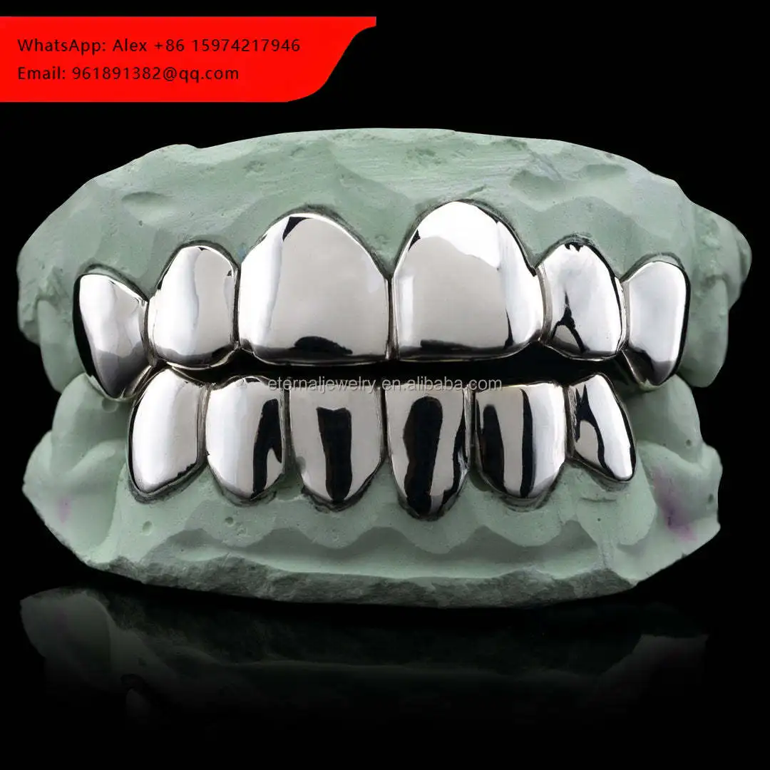Eternal Jewelry Factory Custom Hip Hop Top 1 - 10 Bottom 1 - 10 S925 Sterling Silver 9K 10K 14K 18K Solid Gold White Teeth Grill
Eternal Jewelry Factory Custom Hip Hop Top 1 - 10 Bottom 1 - 10 S925 Sterling Silver 9K 10K 14K 18K Solid Gold White Teeth Grill