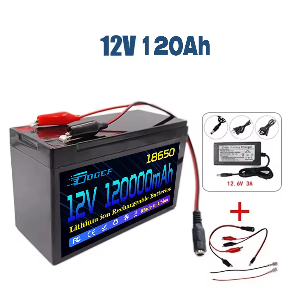 12V 120Ah Li Ion 18650 Battery Electric Vehicle Lithium 12V Battery Pack Built-in BMS 30A High Current + Charger
12V 120Ah Li Ion 18650 Battery Electric Vehicle Lithium 12V Battery Pack Built-in BMS 30A High Current + Charger