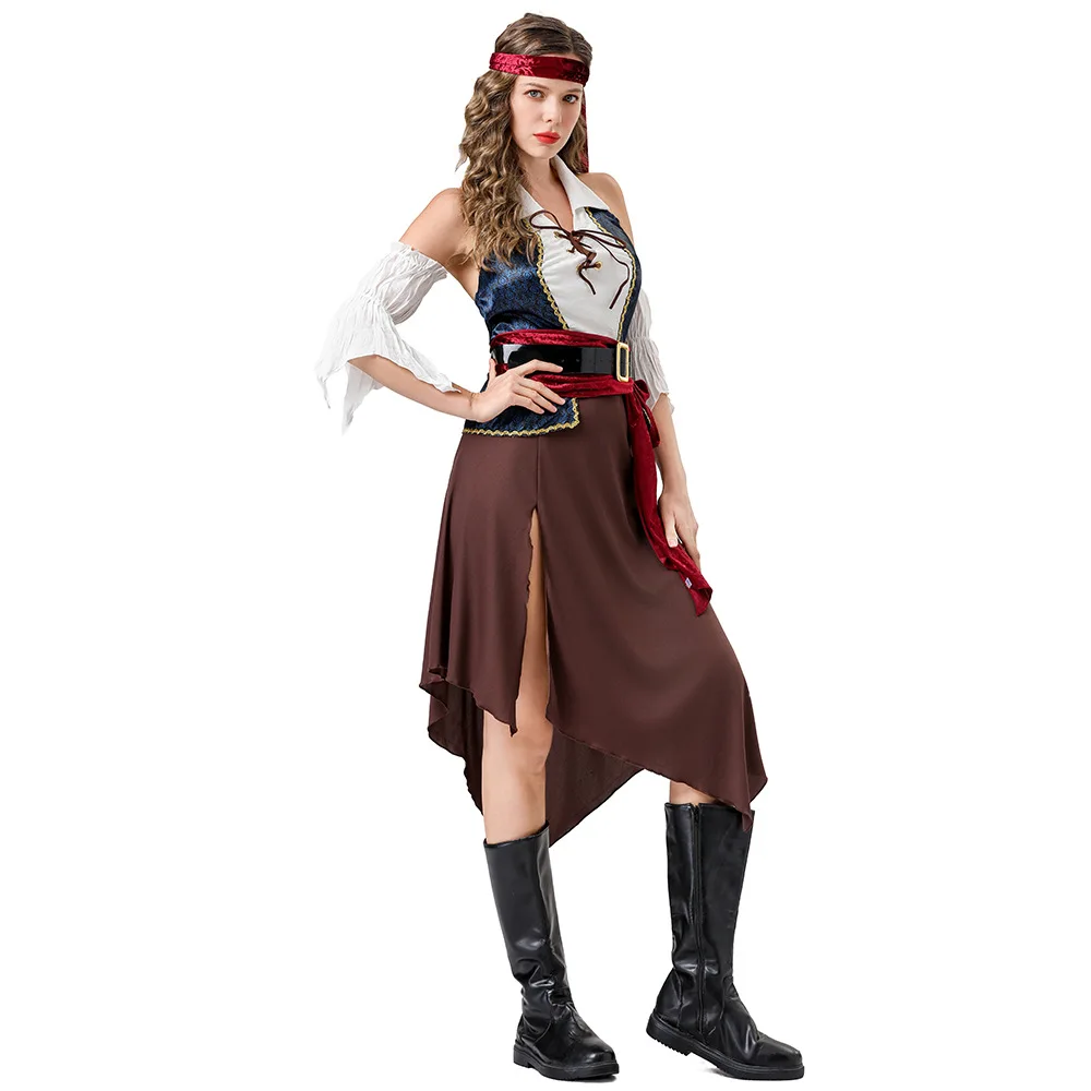 Women Pirate Captain Sailor Costume Irregular Top Role Play High Quality Party Outfit Gothic Medieval Halloween Masquerade Dress
Women Pirate Captain Sailor Costume Irregular Top Role Play High Quality Party Outfit Gothic Medieval Halloween Masquerade Dress