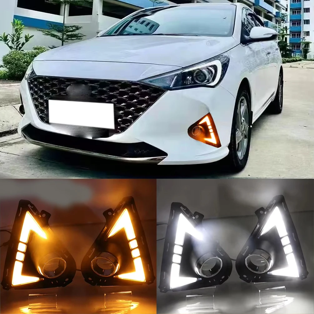 For Hyundai Accent 2020 2021 2022 Front Bumper LED DRL Daytime Light Dynamic Amber Turn Signal Lights Fog Lamp Assembly
For Hyundai Accent 2020 2021 2022 Front Bumper LED DRL Daytime Light Dynamic Amber Turn Signal Lights Fog Lamp Assembly