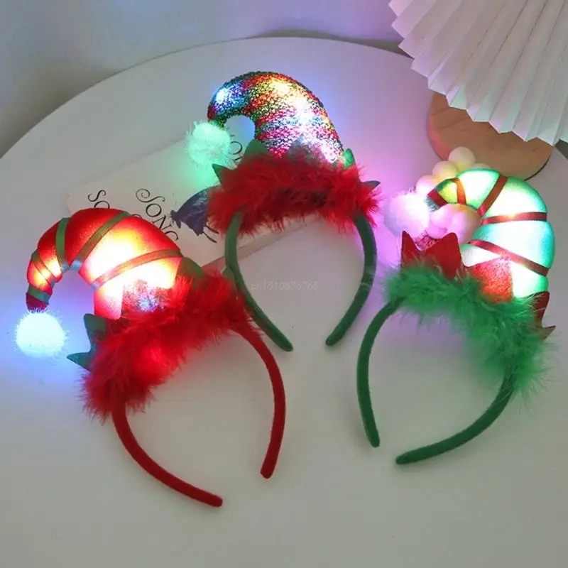 Christmas Elf Hat Headbands Lighted Elf Costume Headband Hair Accessories Cute Headwear Headpiece Christmas Party Xmas's Gift
Christmas Elf Hat Headbands Lighted Elf Costume Headband Hair Accessories Cute Headwear Headpiece Christmas Party Xmas's Gift