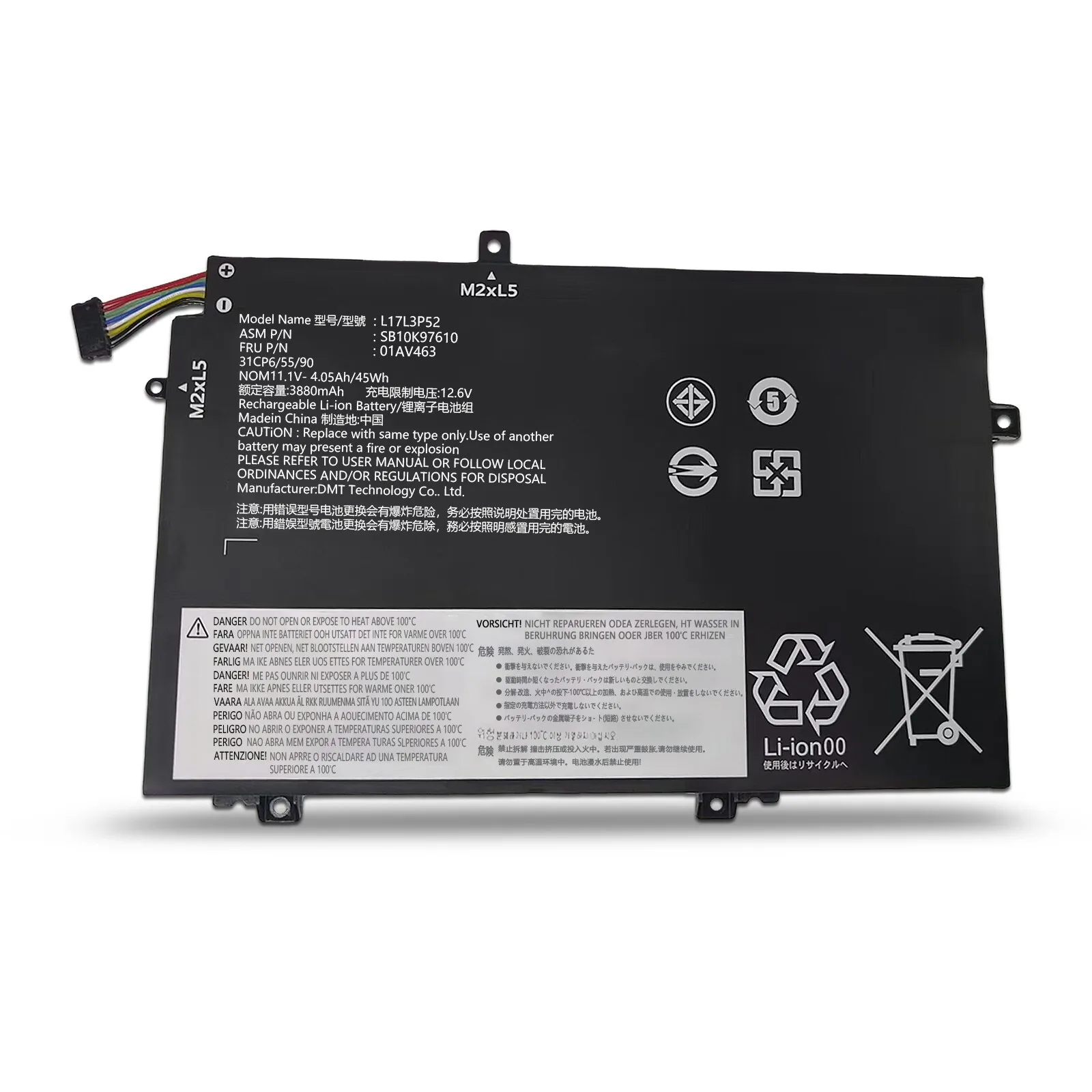 L17L3P52 L17C3P52 Аккумулятор для ноутбука Lenovo ThinkPad L480 L490 L580 L590/L14 Gen 1 01AV463 01AV466 SB10K97610 11,1 В 45 Втч 4050 мАч
L17L3P52 L17C3P52 Аккумулятор для ноутбука Lenovo ThinkPad L480 L490 L580 L590/L14 Gen 1 01AV463 01AV466 SB10K97610 11,1 В 45 Втч 4050 мАч