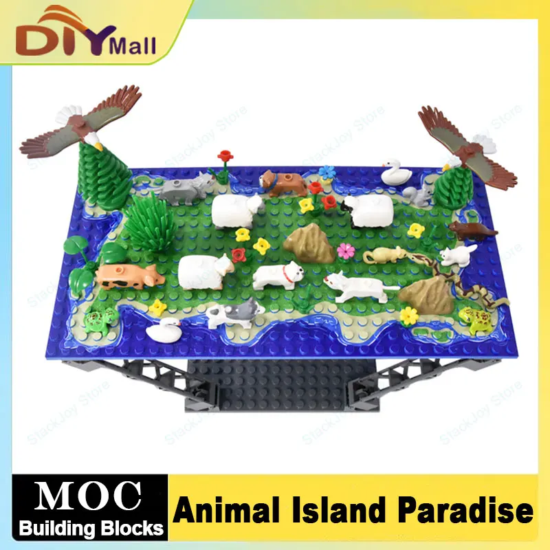 DIY Animal Paradise Floating Island MOC Building Blocks Small Bricks for Creative Sea Sky Scenes Desktop Decoration For Kid Gift
DIY Animal Paradise Floating Island MOC Building Blocks Small Bricks for Creative Sea Sky Scenes Desktop Decoration For Kid Gift