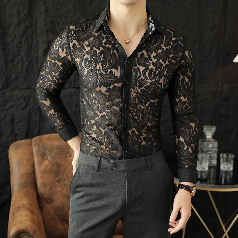 Fashionable Hollow Shirts For Men Long Sleeve Translucent Casual Asian Size Slim Fit Breathable Quality Luxury Camisas De Hombre
Fashionable Hollow Shirts For Men Long Sleeve Translucent Casual Asian Size Slim Fit Breathable Quality Luxury Camisas De Hombre