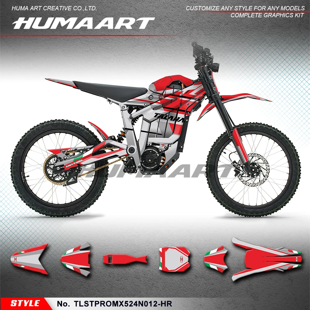 HUMAART Stickers Complete Motorcycle Graphics for TALARIA STING MX5 PRO Red Gray, Accessories, Style No.TLSTPROMX524N012-HR
HUMAART Stickers Complete Motorcycle Graphics for TALARIA STING MX5 PRO Red Gray, Accessories, Style No.TLSTPROMX524N012-HR
