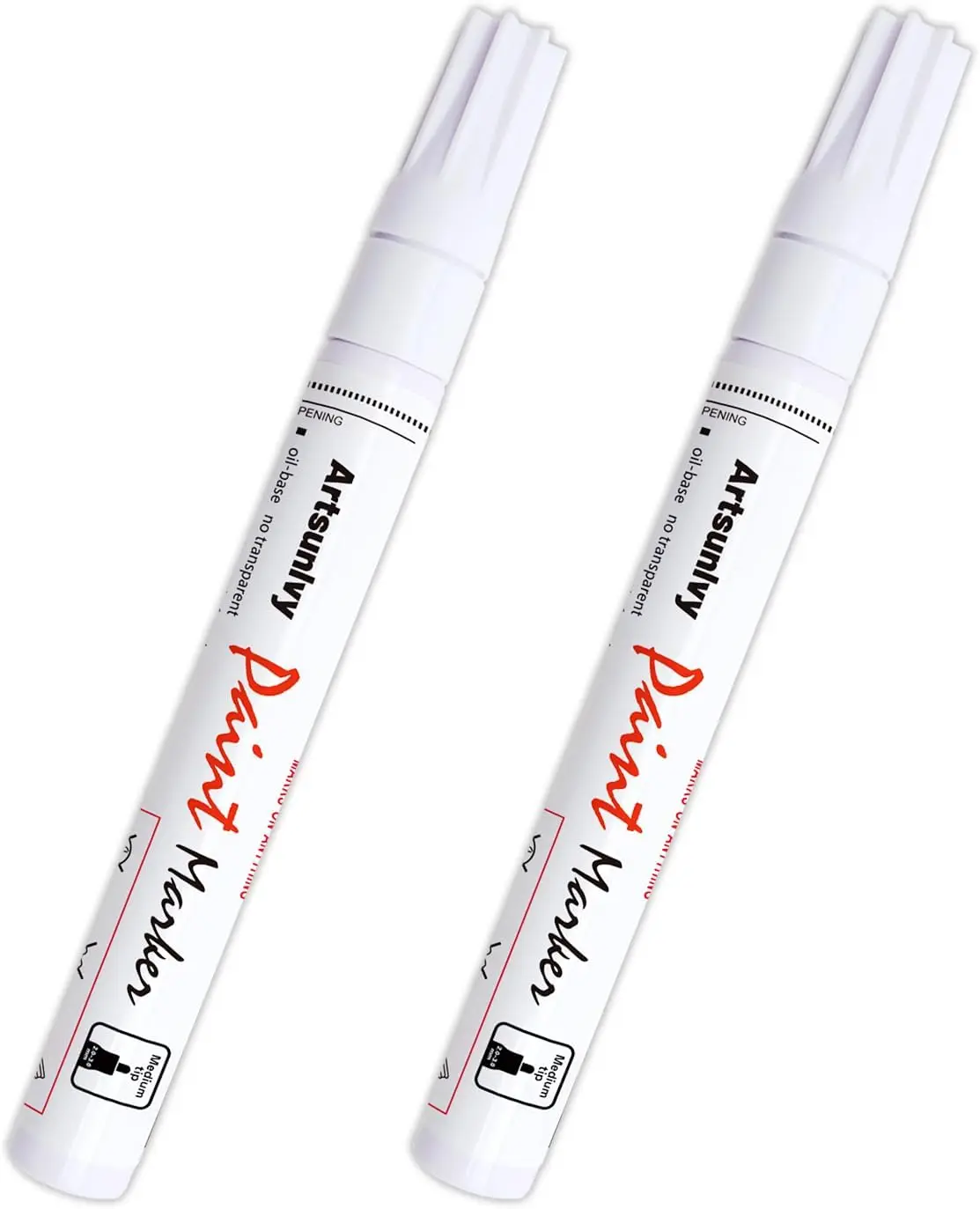 White Paint Pens, 2-Pack Oil-Based Waterproof Markers for Tire, Rubber, Wood, Rocks, Metal, Canvas, Plastic
White Paint Pens, 2-Pack Oil-Based Waterproof Markers for Tire, Rubber, Wood, Rocks, Metal, Canvas, Plastic