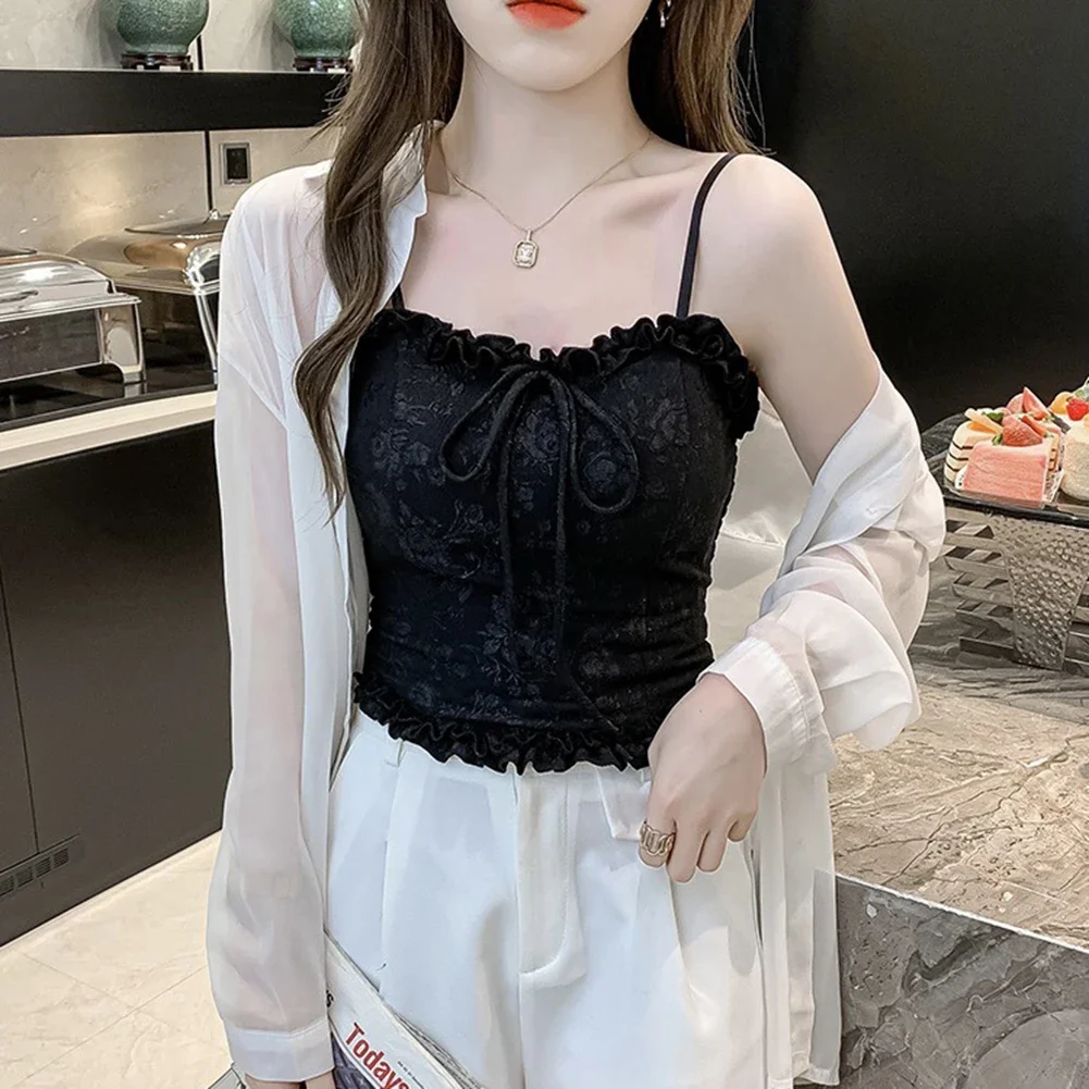 Pleated Mesh Top Chest Pad Top Applicable For Female Brand New Daily Club Outfit Regular Length Clothing Daily Casual
Pleated Mesh Top Chest Pad Top Applicable For Female Brand New Daily Club Outfit Regular Length Clothing Daily Casual