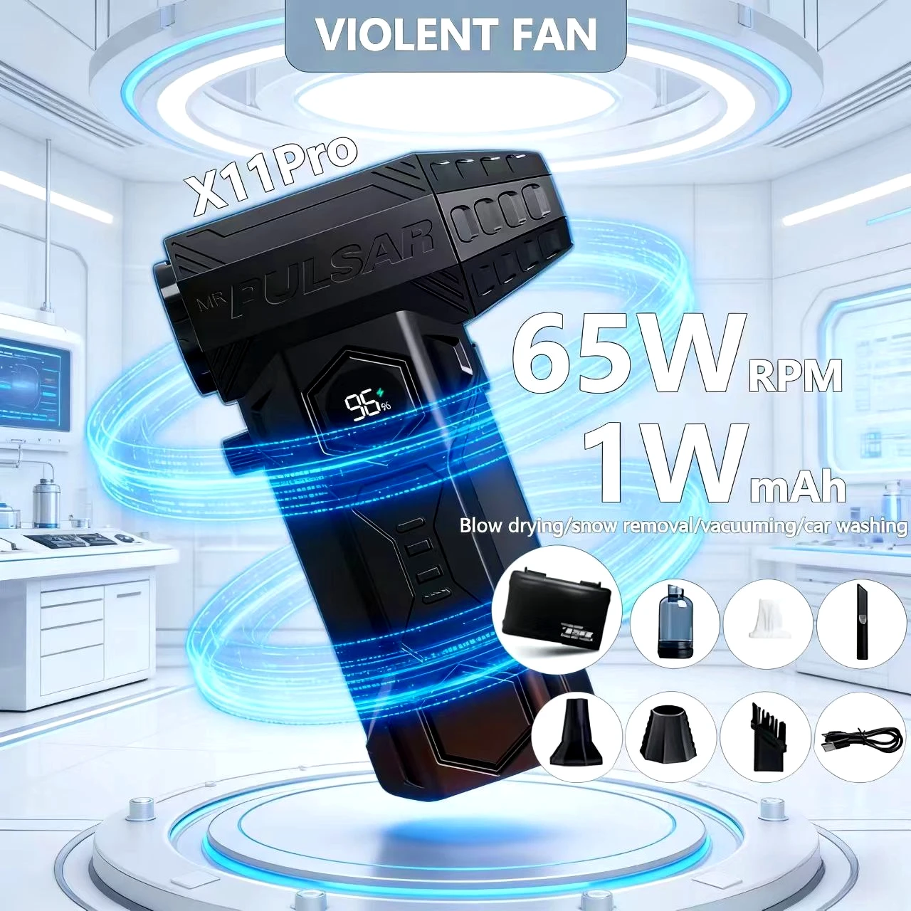 Мощный воздуходувка X11Pro, 650000 об/мин, турбоструйный вентилятор с вакуумным комплектом, ящик для хранения, жестокий турбовентилятор, 10000 мАч, 65 м/с, сильный бриз
Мощный воздуходувка X11Pro, 650000 об/мин, турбоструйный вентилятор с вакуумным комплектом, ящик для хранения, жестокий турбовентилятор, 10000 мАч, 65 м/с, сильный бриз