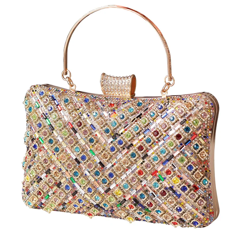 Diamond-embedded evening bags, colorful high-end banquet bags, European and American fashion rhinestone bags
Diamond-embedded evening bags, colorful high-end banquet bags, European and American fashion rhinestone bags