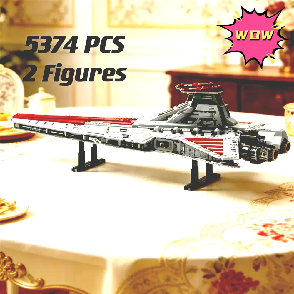 New Hot 75367 5374PCS The largest Venator Class Republic Attack Cruiser Building Block Brick 88030 Christmas Gift
New Hot 75367 5374PCS The largest Venator Class Republic Attack Cruiser Building Block Brick 88030 Christmas Gift