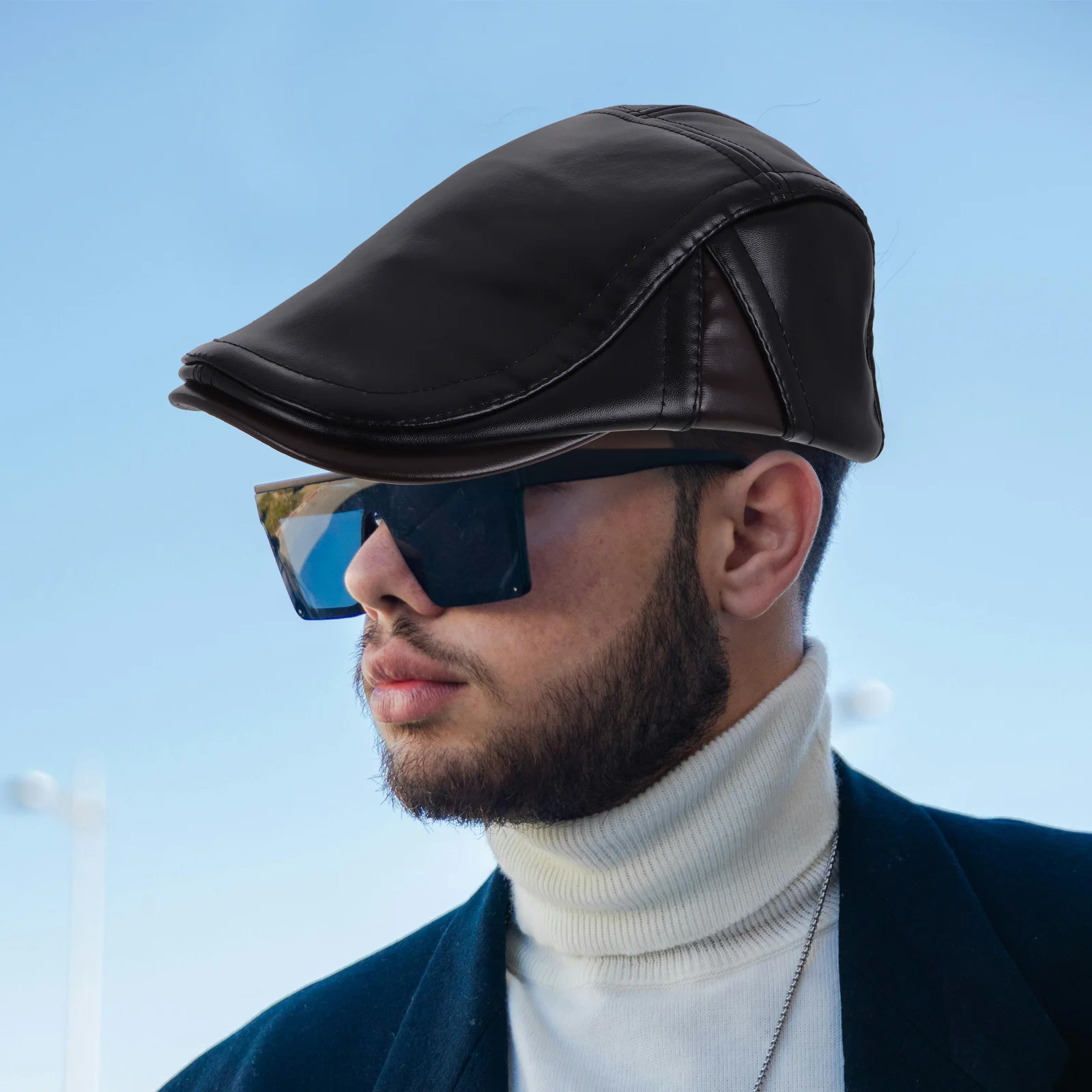 Warm Forward Hat PU Cotton Black Caps Middle Aged Cold Proof Earflaps Soft Breathable Winter Hats Newsboy Cap Trucker Driving
Warm Forward Hat PU Cotton Black Caps Middle Aged Cold Proof Earflaps Soft Breathable Winter Hats Newsboy Cap Trucker Driving