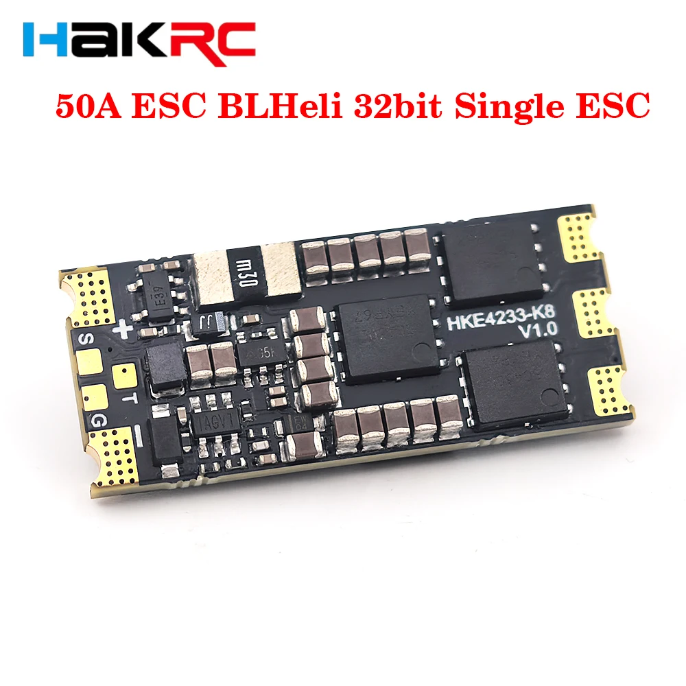 HAKRC 50A Single ESC BLHeli 32bit 2-8SLipo Supports PWM, Oneshot125, Oneshot42, Multishot, Dshot150/ 300/ 600 for RC FPV Drone
HAKRC 50A Single ESC BLHeli 32bit 2-8SLipo Supports PWM, Oneshot125, Oneshot42, Multishot, Dshot150/ 300/ 600 for RC FPV Drone