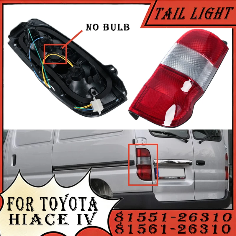 Задний фонарь для Toyota Hiace IV, сигнальная лампа, указатель поворота, комплект задних фонарей, автомобильные аксессуары 81551-26310 81561-26310
Задний фонарь для Toyota Hiace IV, сигнальная лампа, указатель поворота, комплект задних фонарей, автомобильные аксессуары 81551-26310 81561-26310