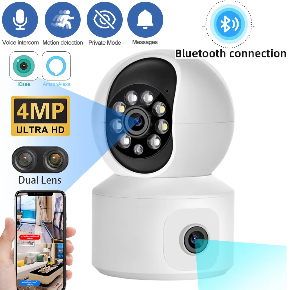 4MP Baby Monitor 2K WiFi PTZ Camera Dual Screen Auto Tracking Night Vision Indoor Home Security IP CCTV Surveillance Camere
4MP Baby Monitor 2K WiFi PTZ Camera Dual Screen Auto Tracking Night Vision Indoor Home Security IP CCTV Surveillance Camere