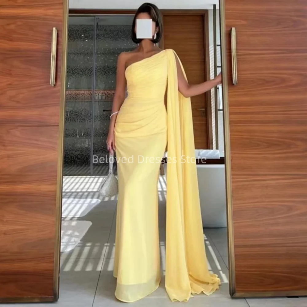 Chiffon Yellow Prom Dresses One Shoulder Long Evening Party Gowns Women for Special Events Vestidos Para Eventos Especiales
Chiffon Yellow Prom Dresses One Shoulder Long Evening Party Gowns Women for Special Events Vestidos Para Eventos Especiales