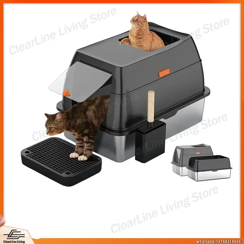Premium Fully Enclosed Top Entry Oversized Splash Proof Cat Litter Box with Stainless Steel Frame for Home Use Indoor Cats
Premium Fully Enclosed Top Entry Oversized Splash Proof Cat Litter Box with Stainless Steel Frame for Home Use Indoor Cats