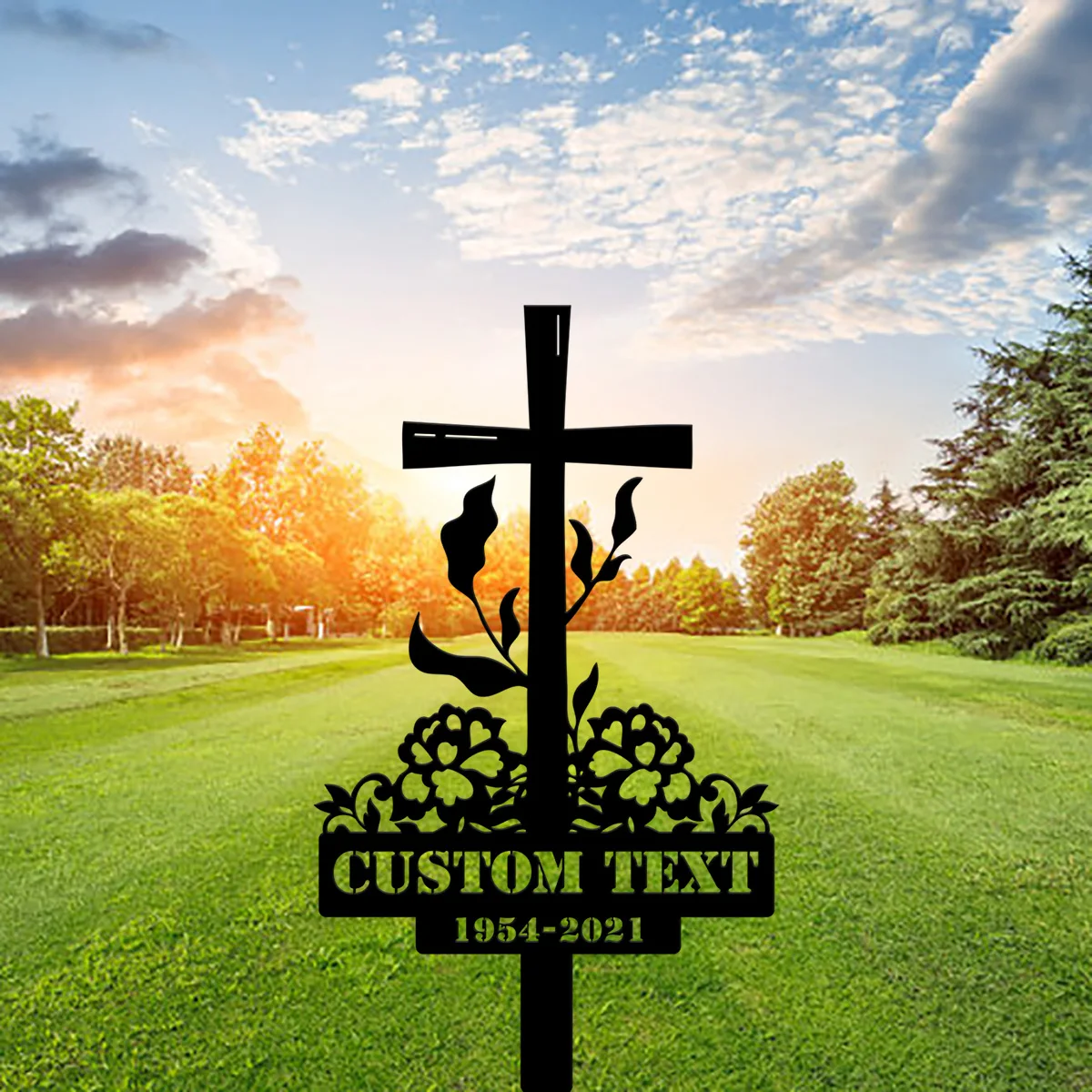 Custom Floral Cross Memorial Metal Stake, Cross Memorial Plaque with Stake, Sympathy Sign, Grave Marker, Remembrance Stake
Custom Floral Cross Memorial Metal Stake, Cross Memorial Plaque with Stake, Sympathy Sign, Grave Marker, Remembrance Stake