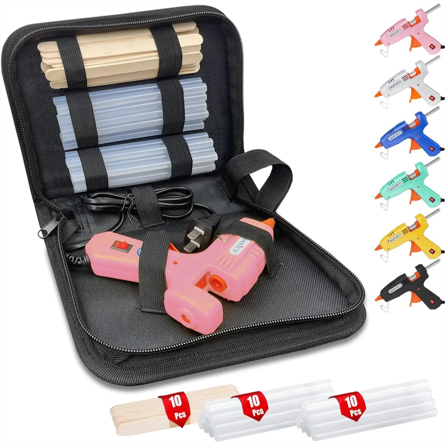 Hot Glue Gun Kit with Carrying Case, Mini Pink 30W Fast Preheating Glue Gun for Crafts DIY, 20 Glue Sticks & 10 Wood Sticks
Hot Glue Gun Kit with Carrying Case, Mini Pink 30W Fast Preheating Glue Gun for Crafts DIY, 20 Glue Sticks & 10 Wood Sticks