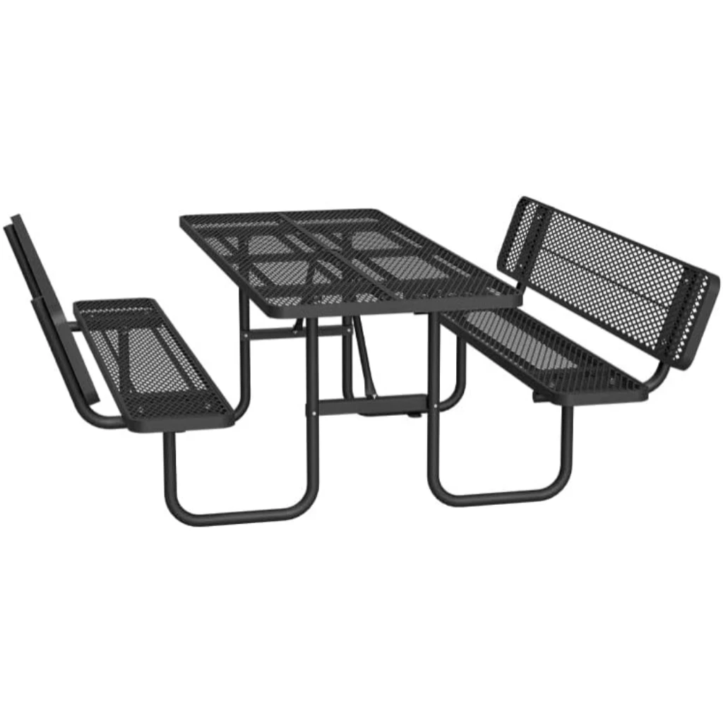 Professional Grade Picnic Table - Features Durable Steel Construction, Supportive Backrests & Versatile Umbrella Hole
Professional Grade Picnic Table - Features Durable Steel Construction, Supportive Backrests & Versatile Umbrella Hole