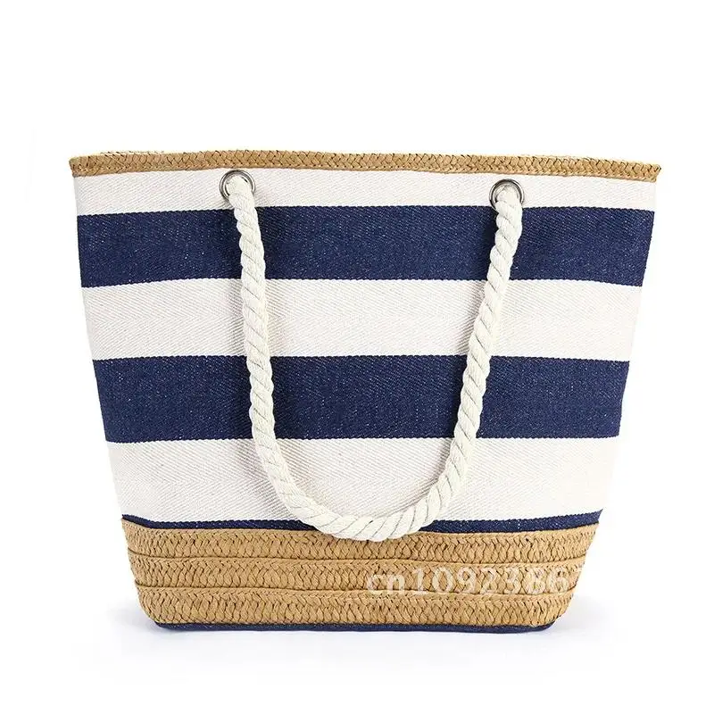 Striped Canvas Shopping For Women Large Capacity Hit Color Travel Shoulder Female Tote Beach Handbag Bag New Bag For Casual
Striped Canvas Shopping For Women Large Capacity Hit Color Travel Shoulder Female Tote Beach Handbag Bag New Bag For Casual