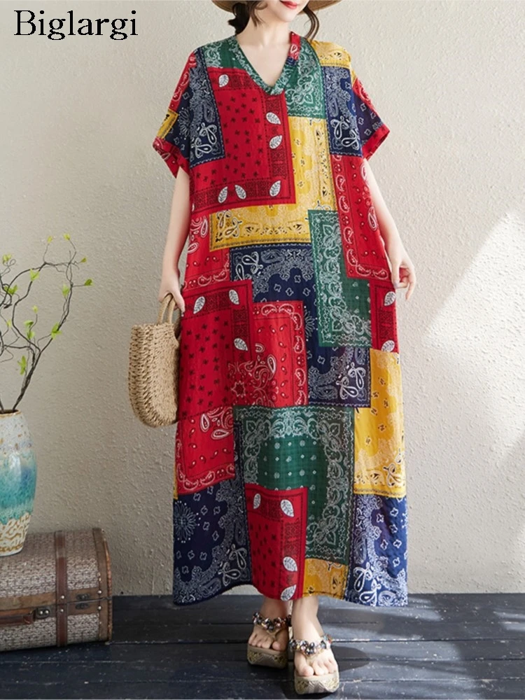 Oversized Summer V-Neck Dress Women Print Irregular Patchwork Fashion Ladies Dresses Casual Loose Ruffle Woman Long Dress
Oversized Summer V-Neck Dress Women Print Irregular Patchwork Fashion Ladies Dresses Casual Loose Ruffle Woman Long Dress