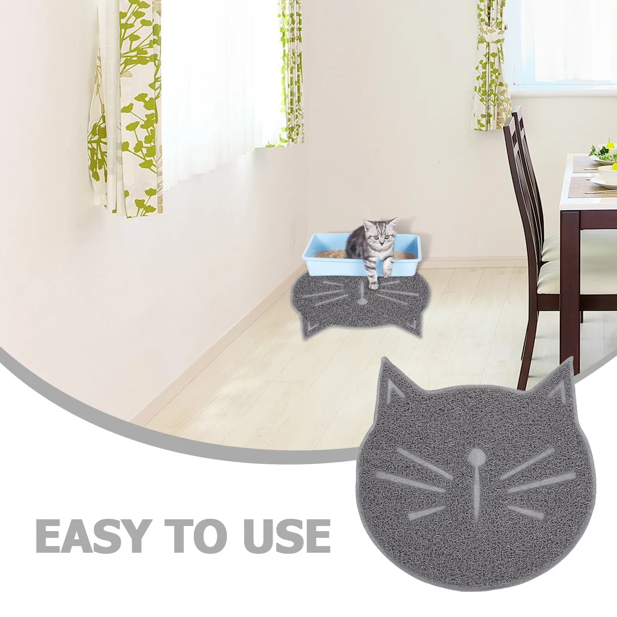 1pc Cat Litter Mat Waterproof Anti-Slip Splash-Proof Cat Face Shaped Pad For Claw Grinding Protection Household Pet Supplies 
1pc Cat Litter Mat Waterproof Anti-Slip Splash-Proof Cat Face Shaped Pad For Claw Grinding Protection Household Pet Supplies