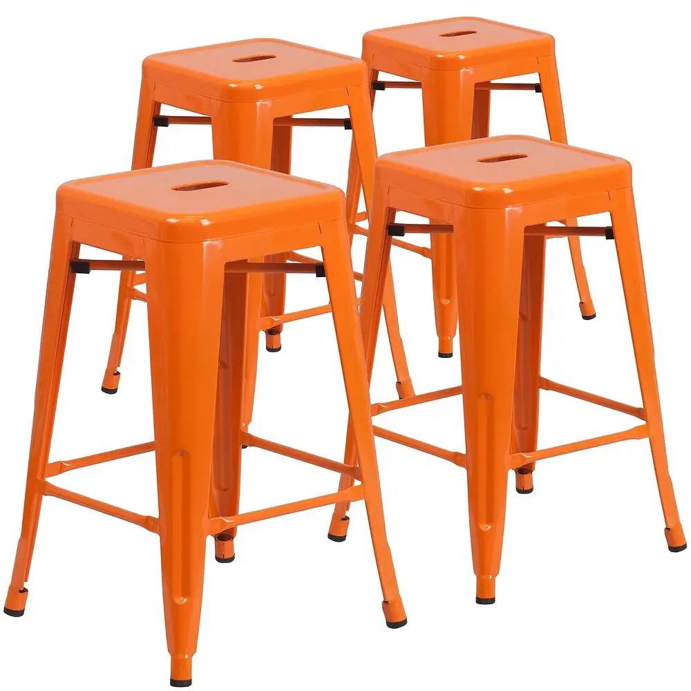Lily 4 Pack Commercial Grade 24 High Backless Orange Metal IndoorOutdoor Counter Height Stool with Square Seat
Lily 4 Pack Commercial Grade 24 High Backless Orange Metal IndoorOutdoor Counter Height Stool with Square Seat