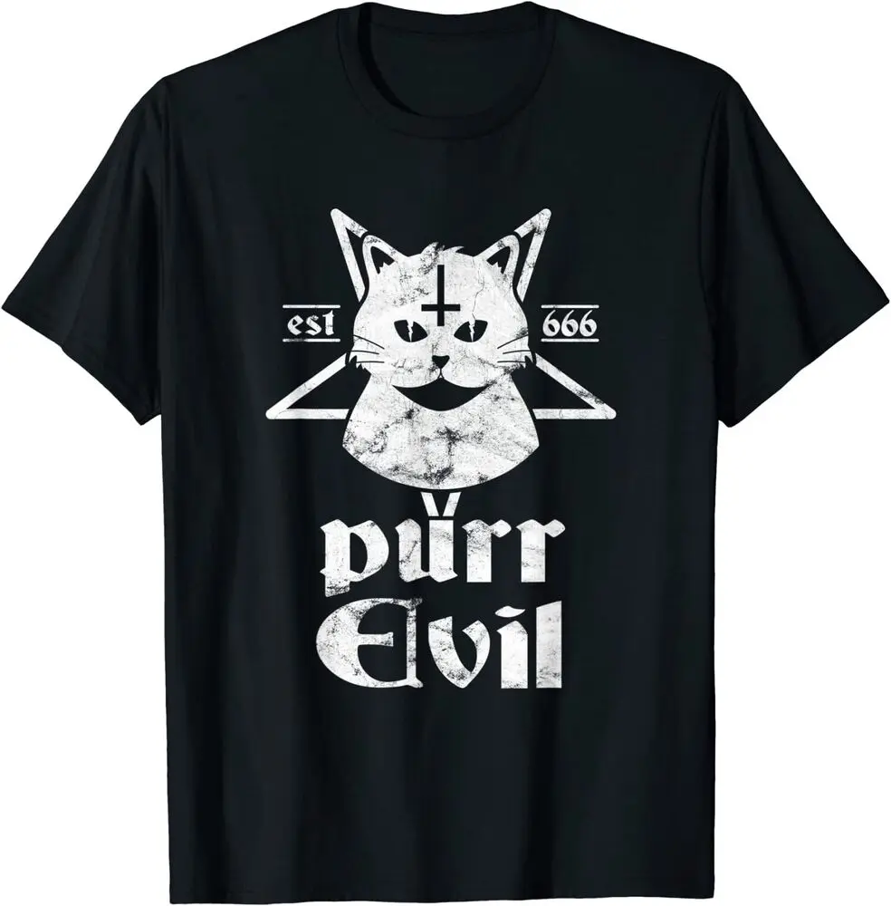 Purr Evil Satan Pentagram For Atheist T-Shirt Anime Graphic T-shirts For Men Clothing Women Short Sleeve Tees Vintage 100%Cotton
Purr Evil Satan Pentagram For Atheist T-Shirt Anime Graphic T-shirts For Men Clothing Women Short Sleeve Tees Vintage 100%Cotton