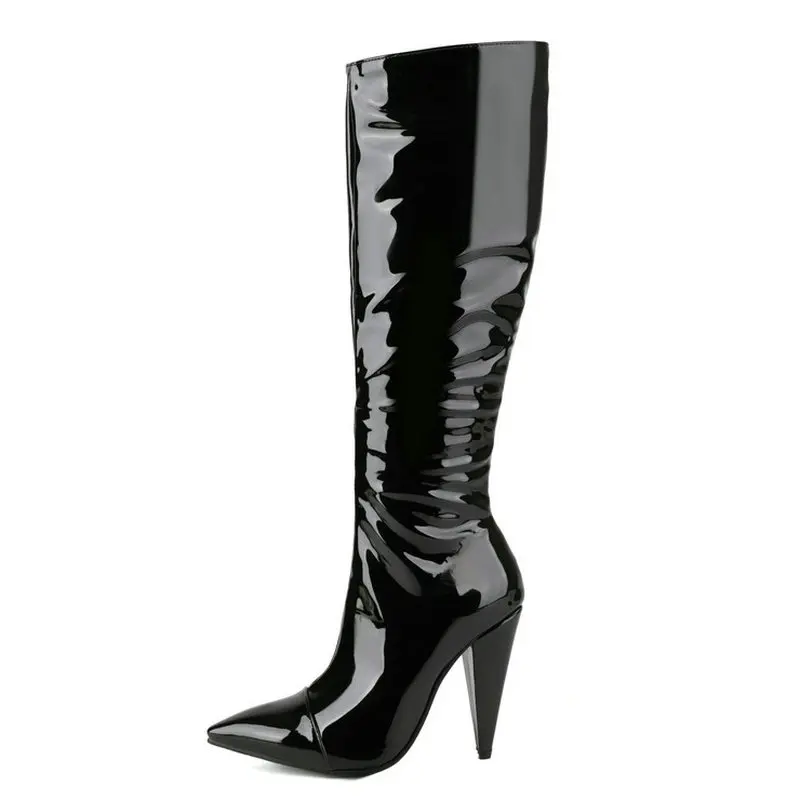 Brand designer Faux Leather Knee Boots Strange High Heels Women Fashion Poined Toe Boots Ladies Autumn Winter New Set Foot
Brand designer Faux Leather Knee Boots Strange High Heels Women Fashion Poined Toe Boots Ladies Autumn Winter New Set Foot