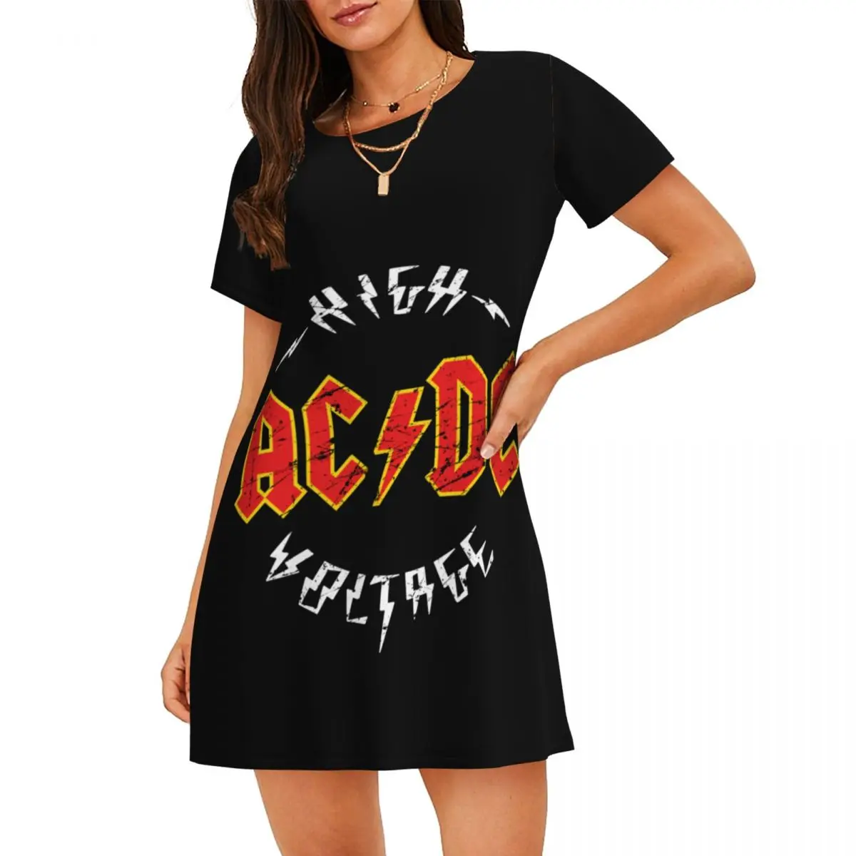 Custom AC DC High Voltage Women Nightgown Sleepwear Short Sleeves Rock Roll For Vacations Travels Nightgowns Women's Pajamas
Custom AC DC High Voltage Women Nightgown Sleepwear Short Sleeves Rock Roll For Vacations Travels Nightgowns Women's Pajamas