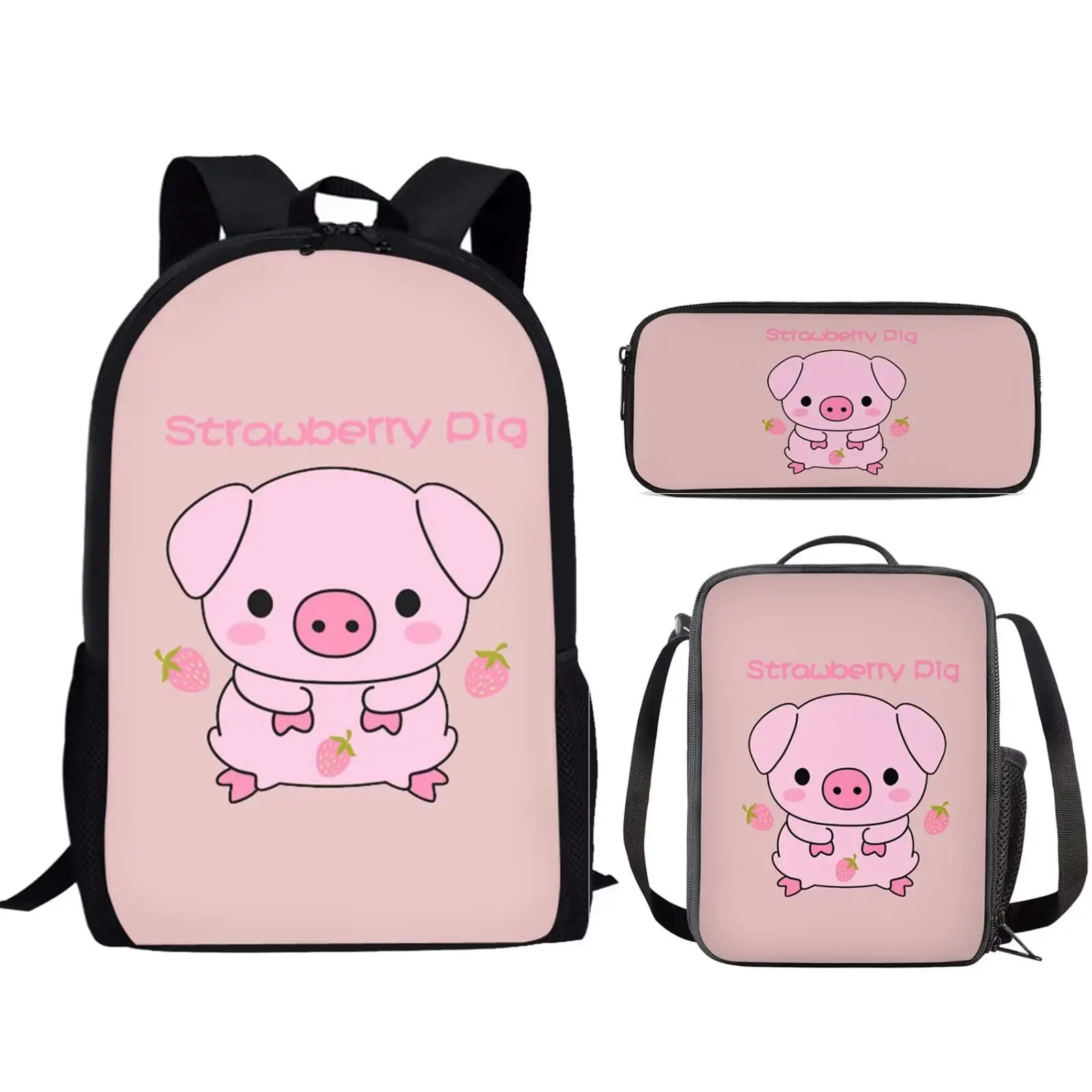 Funny Cartoon Pig Design School Bag 3Pcs Set Teenager Boys Girls Students Large Capacity Backpack with Lunch Bag and Pencil Bag
Funny Cartoon Pig Design School Bag 3Pcs Set Teenager Boys Girls Students Large Capacity Backpack with Lunch Bag and Pencil Bag