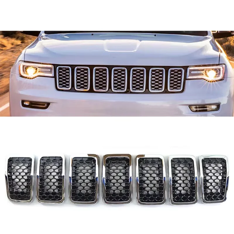 7x для Jeep Cherokee 2019-22, хромированный бампер, сотовая передняя решетка, вставки, рамка
7x для Jeep Cherokee 2019-22, хромированный бампер, сотовая передняя решетка, вставки, рамка