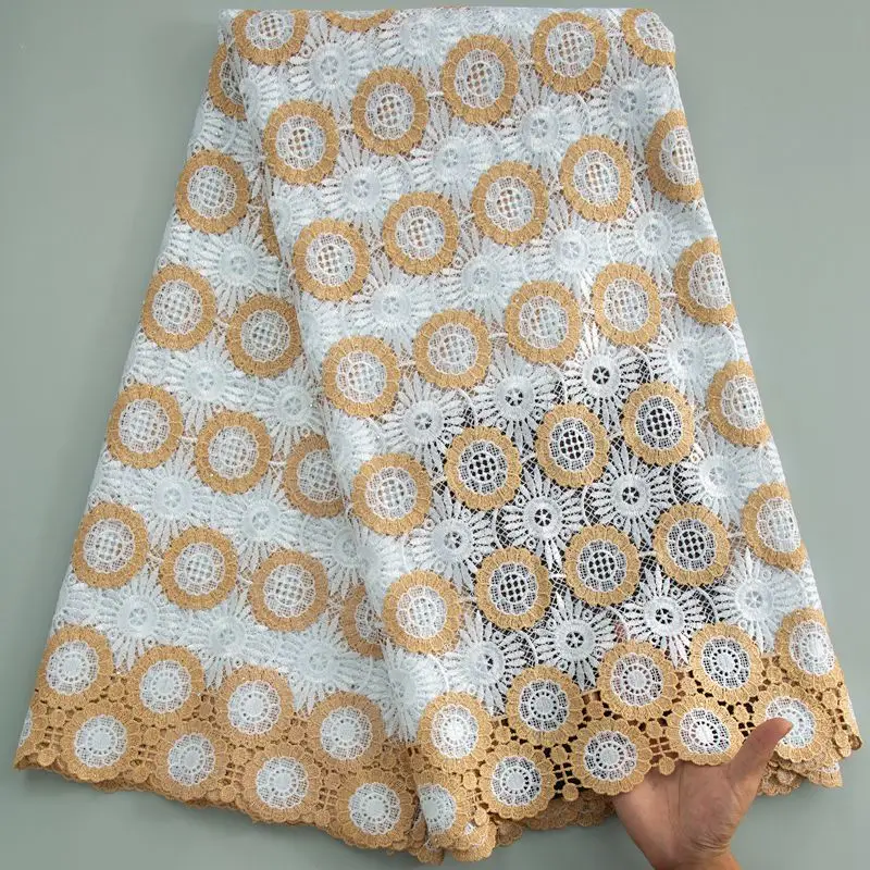 Bicolor African Embroidery Guipure Cord Lace Fabric 2024 High Quality Lace French Lace Fabric For Nigerian Wedding Party S3604
Bicolor African Embroidery Guipure Cord Lace Fabric 2024 High Quality Lace French Lace Fabric For Nigerian Wedding Party S3604