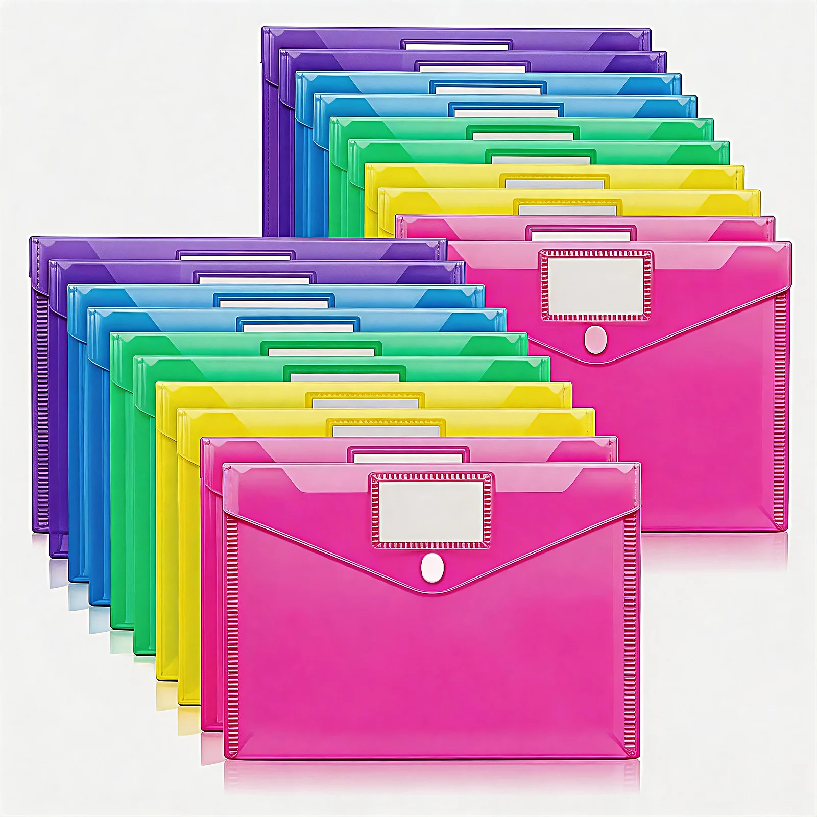 Assorted Color 20 Pack Plastic Envelopes and Poly Envelopes, Clear Document Folders, Plastic File Folders, US Letter A4 Size File Envelopes with Label Pocket for Office, School or Home Organization
Assorted Color 20 Pack Plastic Envelopes and Poly Envelopes, Clear Document Folders, Plastic File Folders, US Letter A4 Size File Envelopes with Label Pocket for Office, School or Home Organization