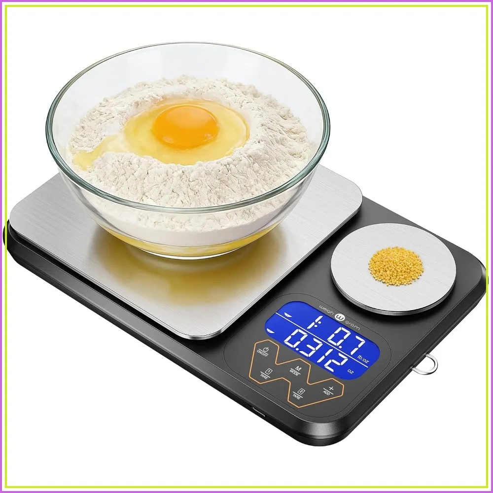 Rechargeable Dual Platform Kitchen Scale, 11lb & 1.1lb Precise Food Scale for Baking, Cooking, Tare & Accumulation
Rechargeable Dual Platform Kitchen Scale, 11lb & 1.1lb Precise Food Scale for Baking, Cooking, Tare & Accumulation