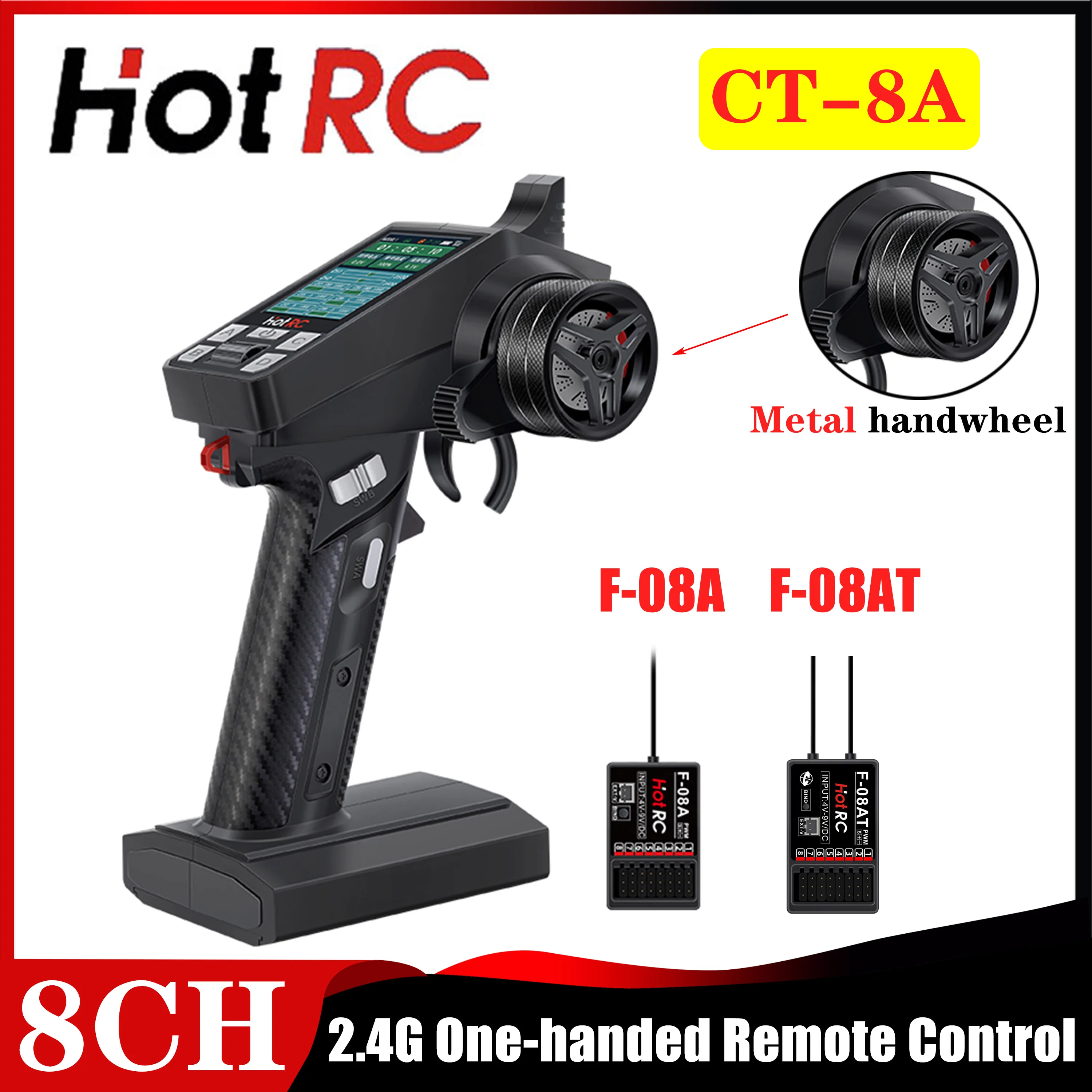 HOTRC CT-8A 8-канальный 2,4G радиосистемный передатчик с цветным экраном, пульт дистанционного управления F-08A, 8-канальный приемник для модели RC автомобиля, грузовика, танка
HOTRC CT-8A 8-канальный 2,4G радиосистемный передатчик с цветным экраном, пульт дистанционного управления F-08A, 8-канальный приемник для модели RC автомобиля, грузовика, танка