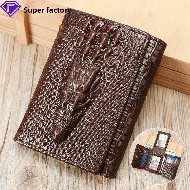 Crocodile Pattern Genuine Leather Wallet for Men, Classic Short Wallet, Best Selling, Made from Cowhide, Top Quality
Crocodile Pattern Genuine Leather Wallet for Men, Classic Short Wallet, Best Selling, Made from Cowhide, Top Quality