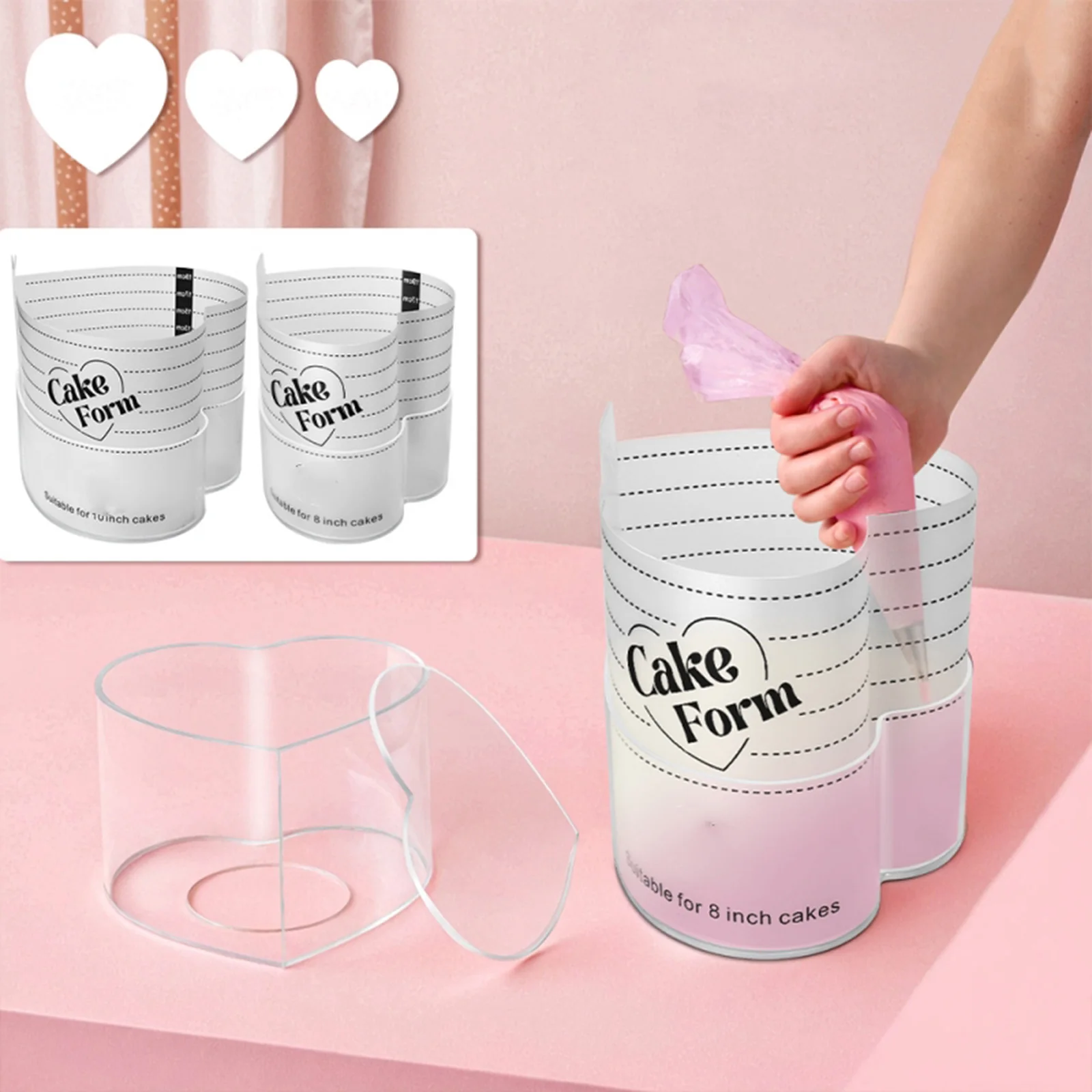 Heart Shaped Mousse Baking Mould Acrylic Baking Ring Cake Tool for Desserts Making
Heart Shaped Mousse Baking Mould Acrylic Baking Ring Cake Tool for Desserts Making
