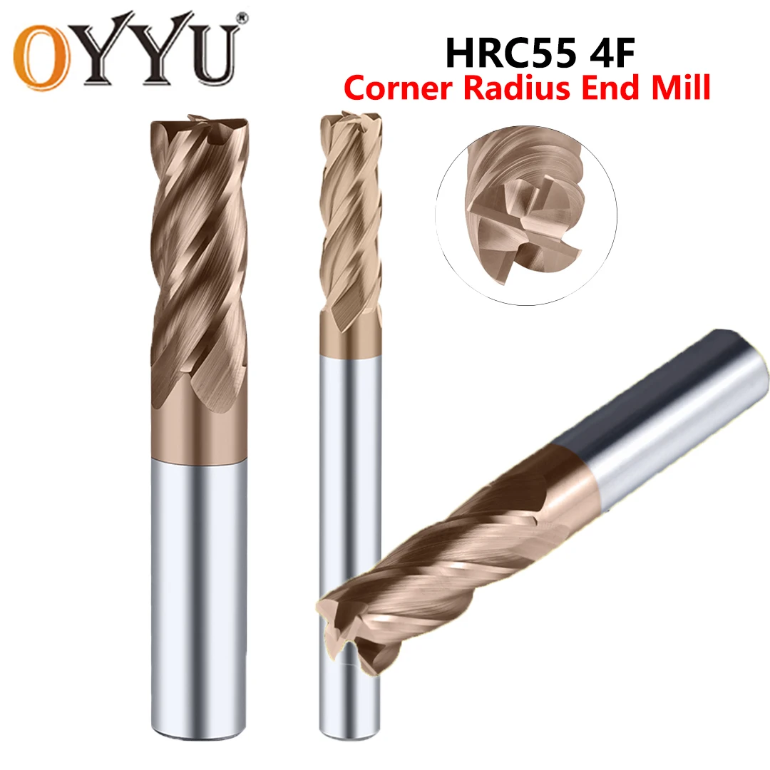 OYYU HRC55 Corner Radius End Mill 4 Flutes Carbide Steel CNC Milling Cutter Tools R0.2 R0.5 R1 R2 R3 Metal Router Machining
OYYU HRC55 Corner Radius End Mill 4 Flutes Carbide Steel CNC Milling Cutter Tools R0.2 R0.5 R1 R2 R3 Metal Router Machining