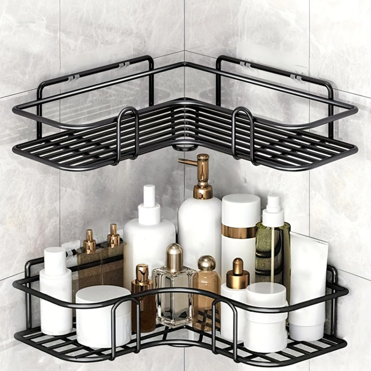 1pc Wall Mounted Bathroom Rack, Punch-free Bathroom Shelf, Wall Hanging Corner Shower Caddy, No Punching Triangle Rack, Bathro
1pc Wall Mounted Bathroom Rack, Punch-free Bathroom Shelf, Wall Hanging Corner Shower Caddy, No Punching Triangle Rack, Bathro