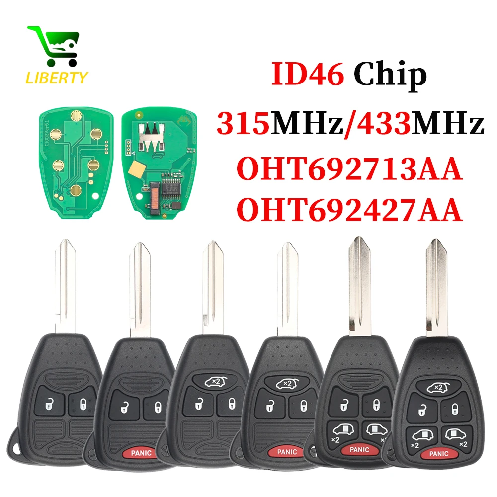 Liberty 315/433MHz ID46 Car Remote Key Fob for Jeep Compass Wrangler Patriot 2009 2010 2012 13-2017 Key OHT692713AA 68039414AA
Liberty 315/433MHz ID46 Car Remote Key Fob for Jeep Compass Wrangler Patriot 2009 2010 2012 13-2017 Key OHT692713AA 68039414AA