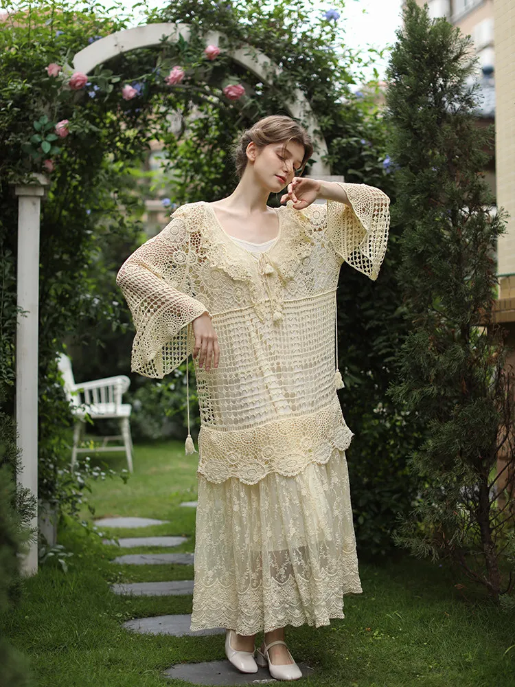TIYIHAILEY Knitting 100% Cotton Women Dress Long Flare Sleeve Long Maxi Ladies V-Neck Lace Patchwork Beige 2pcs Crochet 2026 New
TIYIHAILEY Knitting 100% Cotton Women Dress Long Flare Sleeve Long Maxi Ladies V-Neck Lace Patchwork Beige 2pcs Crochet 2026 New