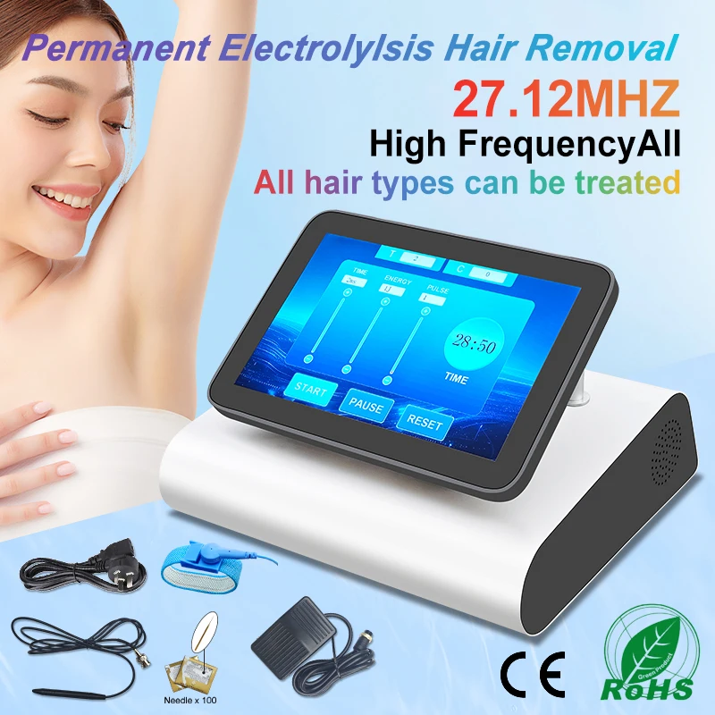 Permanent Hair Removal Machine Epilator 27.12MHz Touchscreen Blend Electrolysis Hair Removal Device for Face Body Bikini
Permanent Hair Removal Machine Epilator 27.12MHz Touchscreen Blend Electrolysis Hair Removal Device for Face Body Bikini