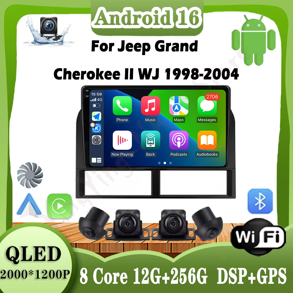 Автомобильный радиоприемник Android 16, для Jeep Grand Cherokee II WJ 1998-2004, мультимедийный видеоплеер, 4G CarPlay BT GPS
Автомобильный радиоприемник Android 16, для Jeep Grand Cherokee II WJ 1998-2004, мультимедийный видеоплеер, 4G CarPlay BT GPS