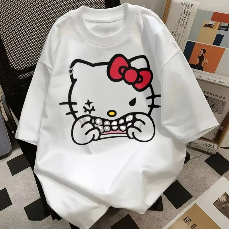 MINISO 2025 Summer New Cute Hello Kitty Angry Grinning Pattern Print Women's Peripheral Top Loose Casual Short-sleeved T-shirt
MINISO 2025 Summer New Cute Hello Kitty Angry Grinning Pattern Print Women's Peripheral Top Loose Casual Short-sleeved T-shirt