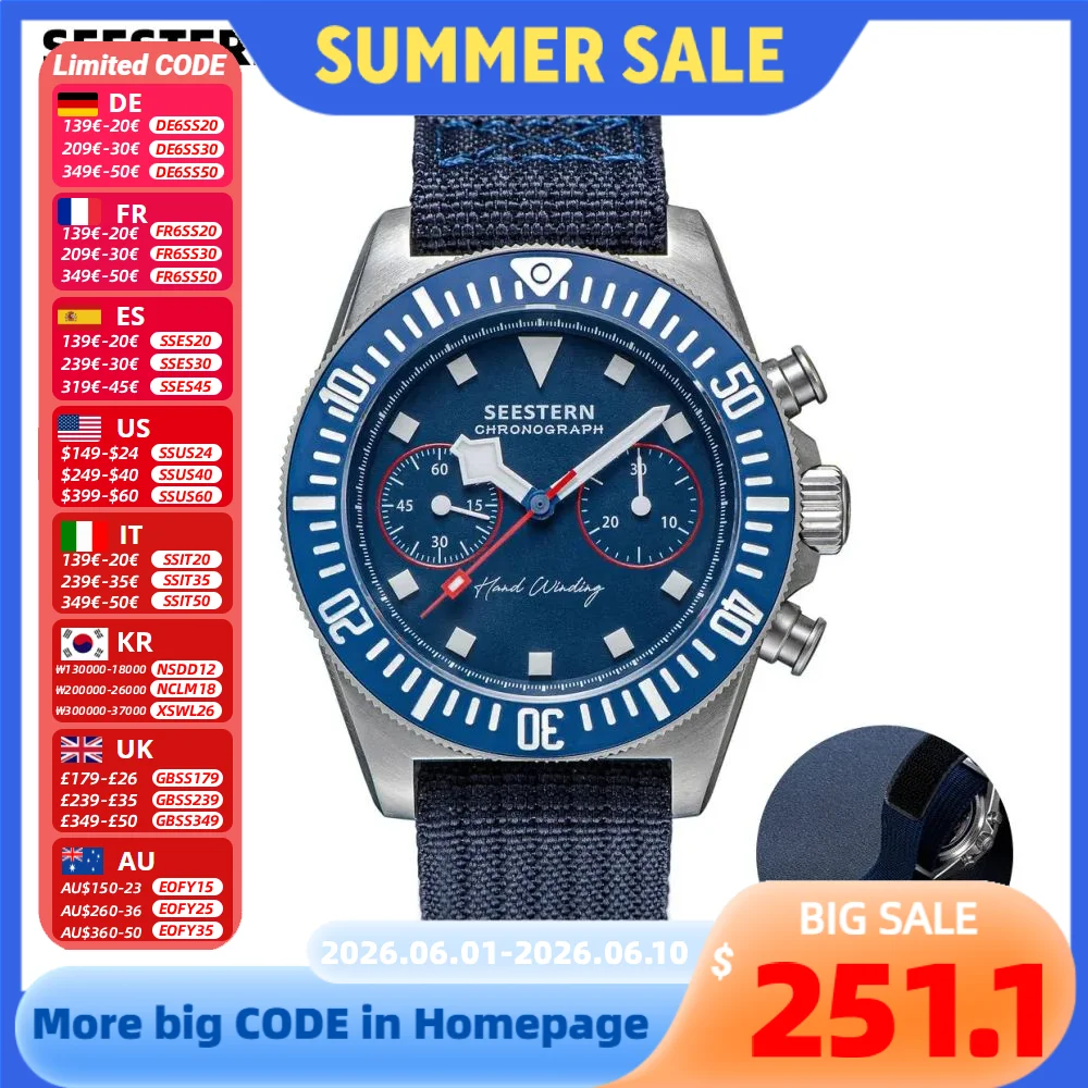 Sugess New Mens Watch Chronograph ST1901 Mechanical Movement Luminous Wristwatches Sapphire Magic Nato Sticker Strap Sport Clock
Sugess New Mens Watch Chronograph ST1901 Mechanical Movement Luminous Wristwatches Sapphire Magic Nato Sticker Strap Sport Clock
