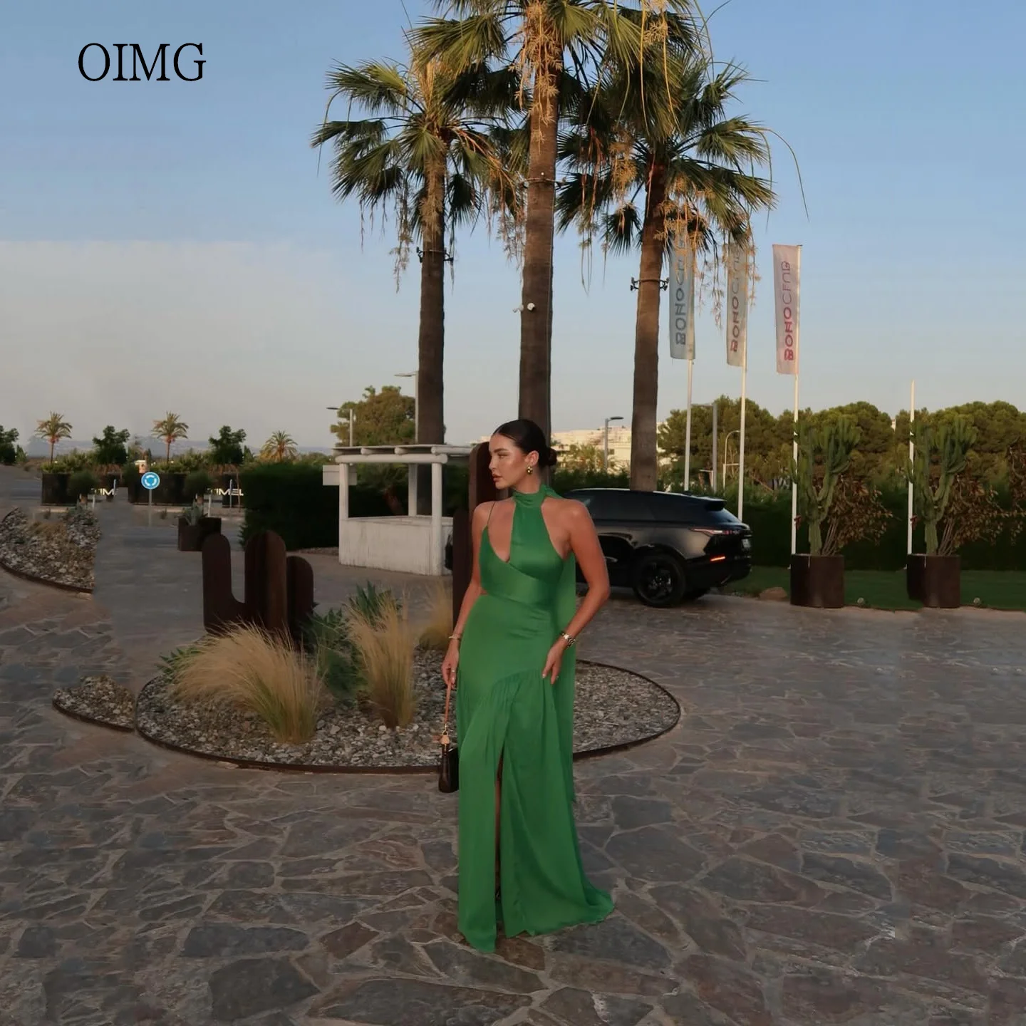 OIMG Sexy Halter Green A Line Prom Gowns Cap Sleeveless Party Gown Side Slit Floor Length Evening Dress Customized
OIMG Sexy Halter Green A Line Prom Gowns Cap Sleeveless Party Gown Side Slit Floor Length Evening Dress Customized